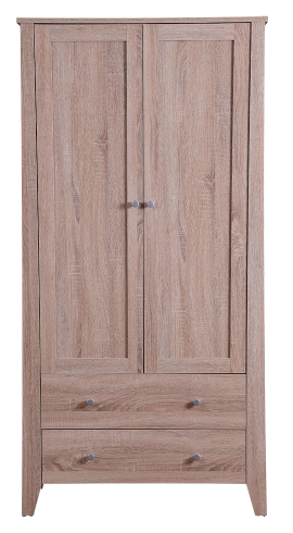 Шкаф с двойной дверью и двойным ящиком-цвет дуба